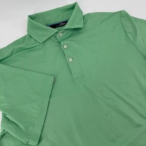 RLX‎ Ralph Lauren Men's Green Polka Dot Golf Polo Shirt Size Medium